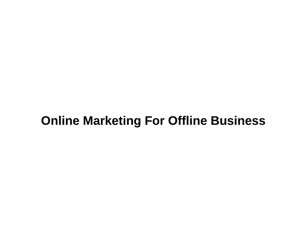 online marketing for offline business n.
