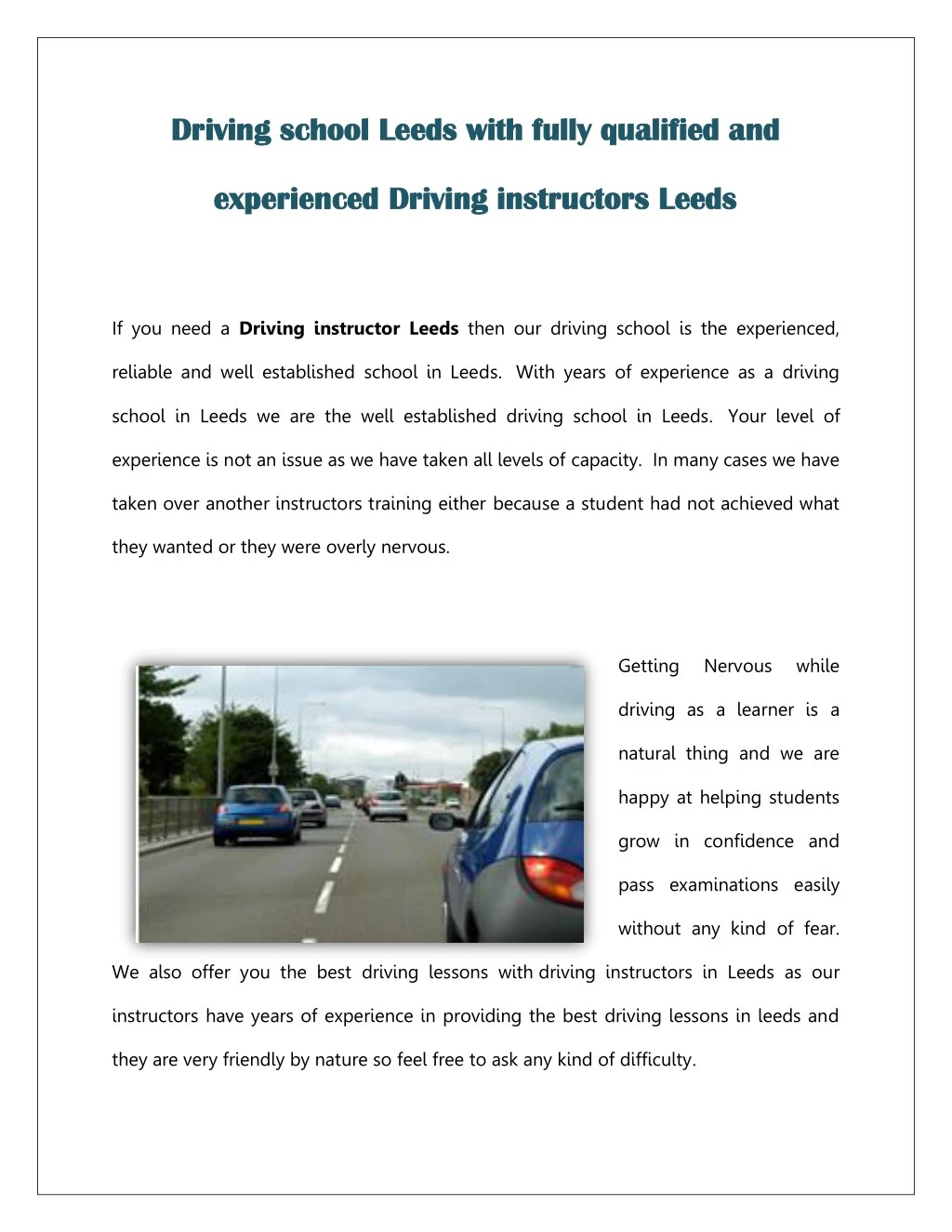 driving school leeds with fully qualified n.