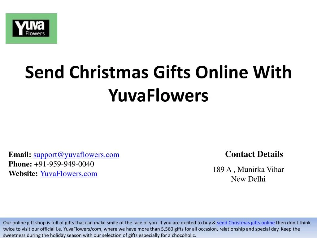 send christmas gifts online with yuvaflowers n.