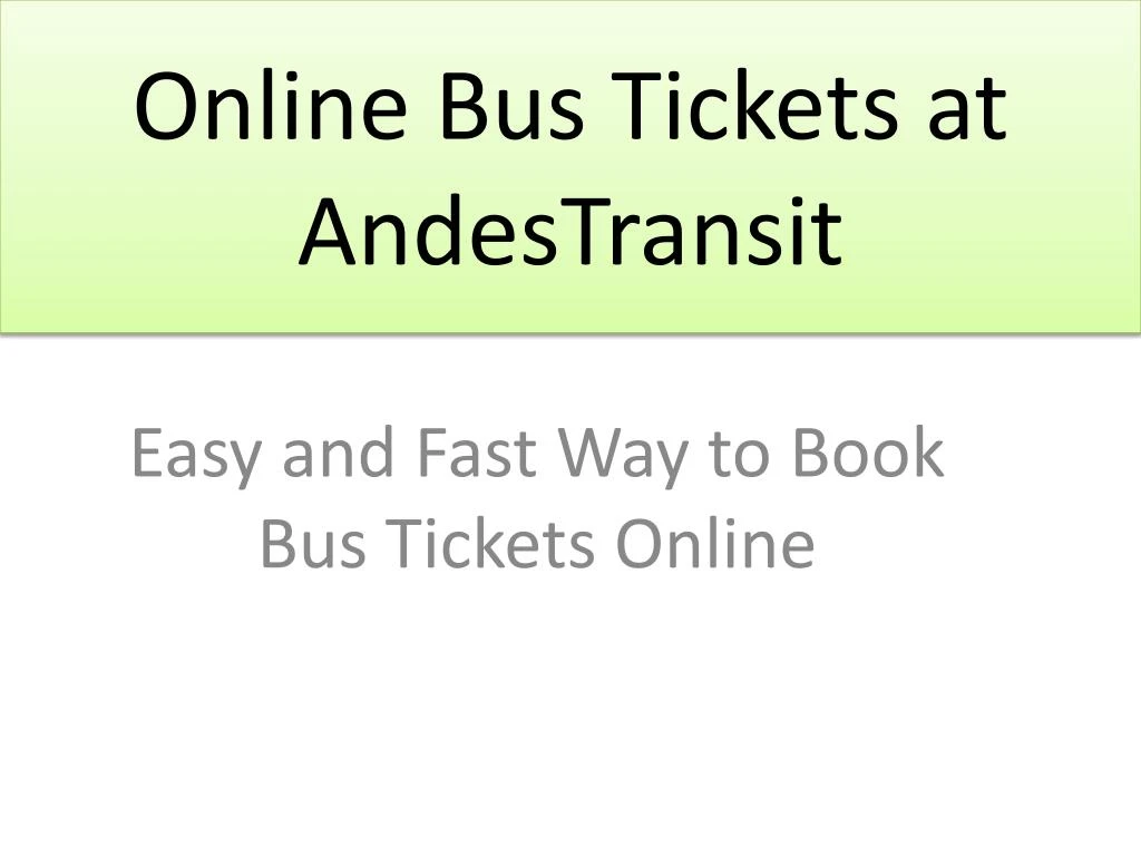 online bus tickets at andestransit n.