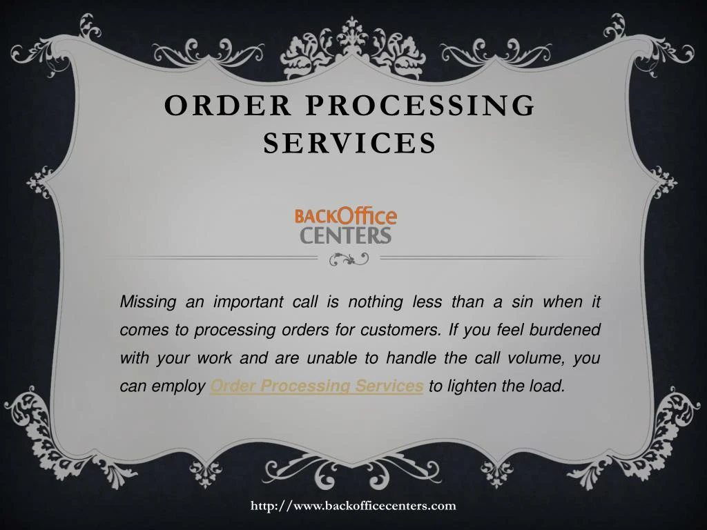order processing services n.