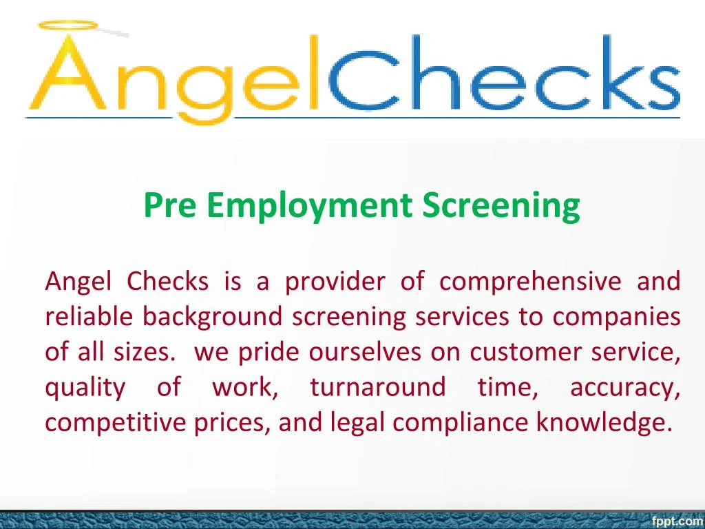 pre employment screening n.