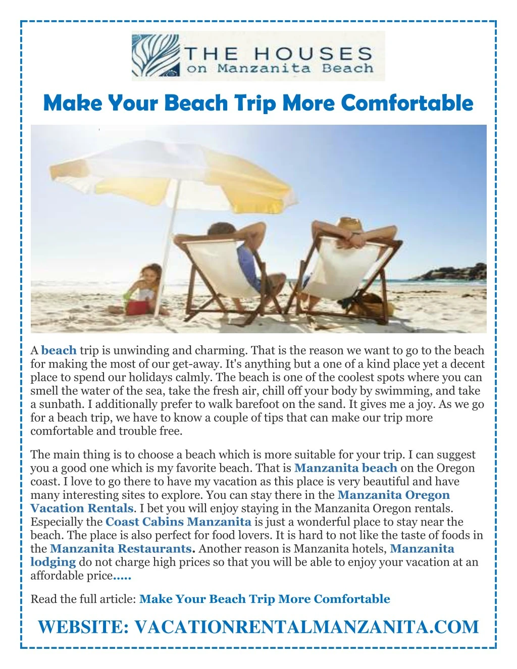 make your beach trip more comfortable n.