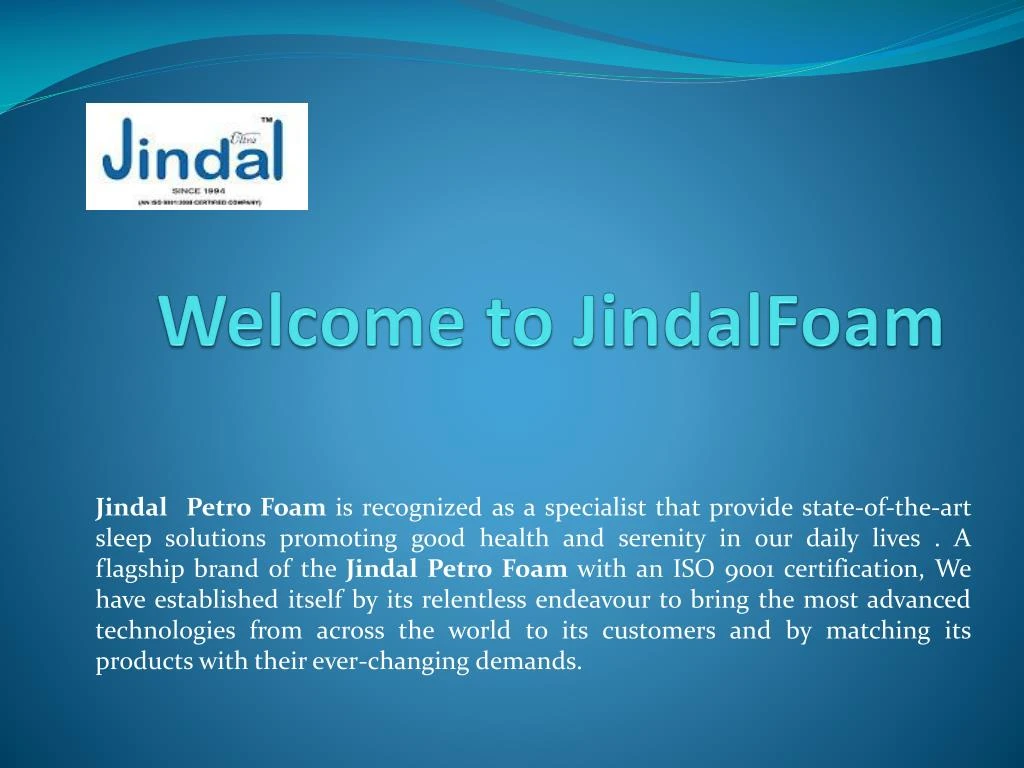 welcome to jindalfoam n.