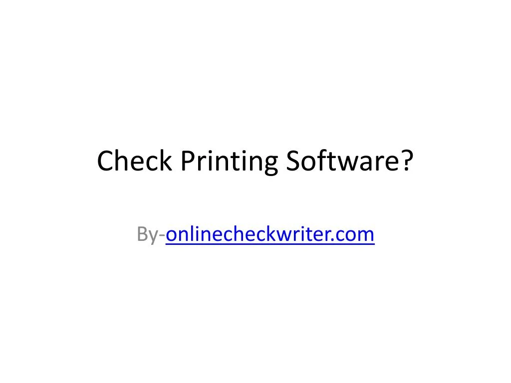 check printing software n.