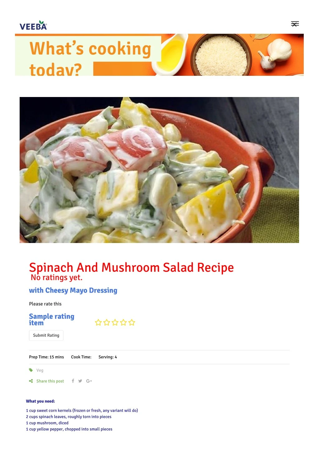spinach and mushroom salad recipe no ratings yet n.