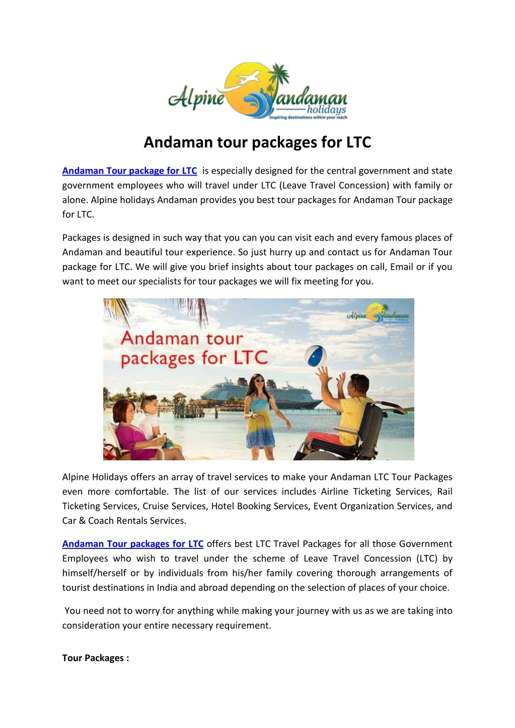 andaman tour packages for ltc n.