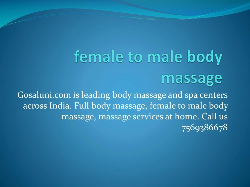 female to male body massage n.