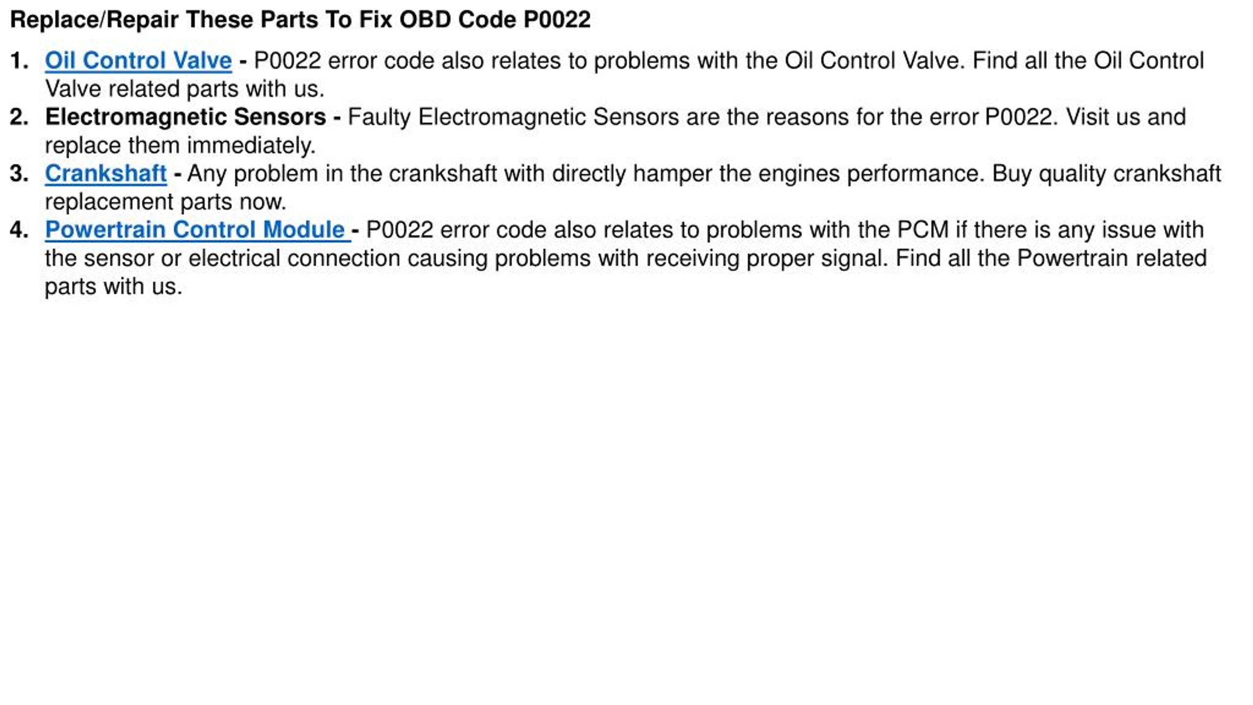 PPT - PartsAvatar Canada Provides You Information For The OBD Code ...