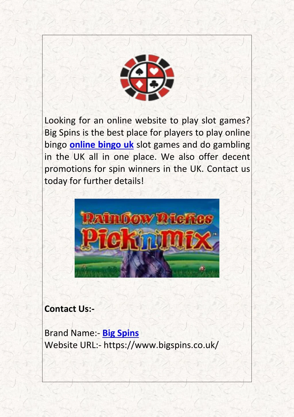 looking for an online website to play slot games n.