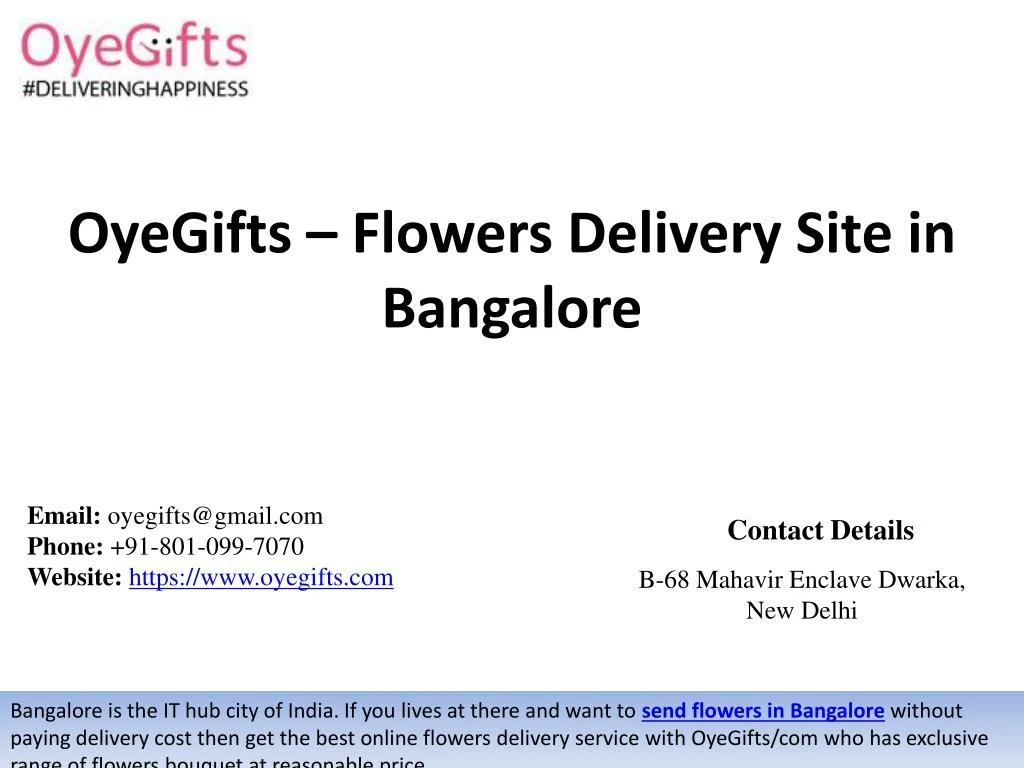 oyegifts flowers delivery site in bangalore n.