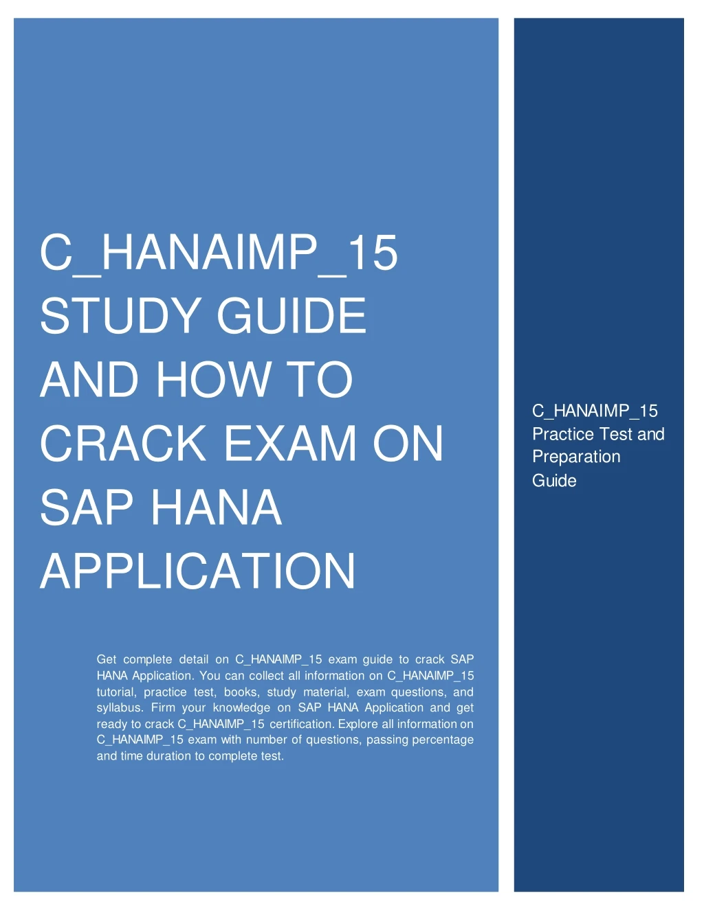 c hanaimp 15 study guide and how to crack exam n.