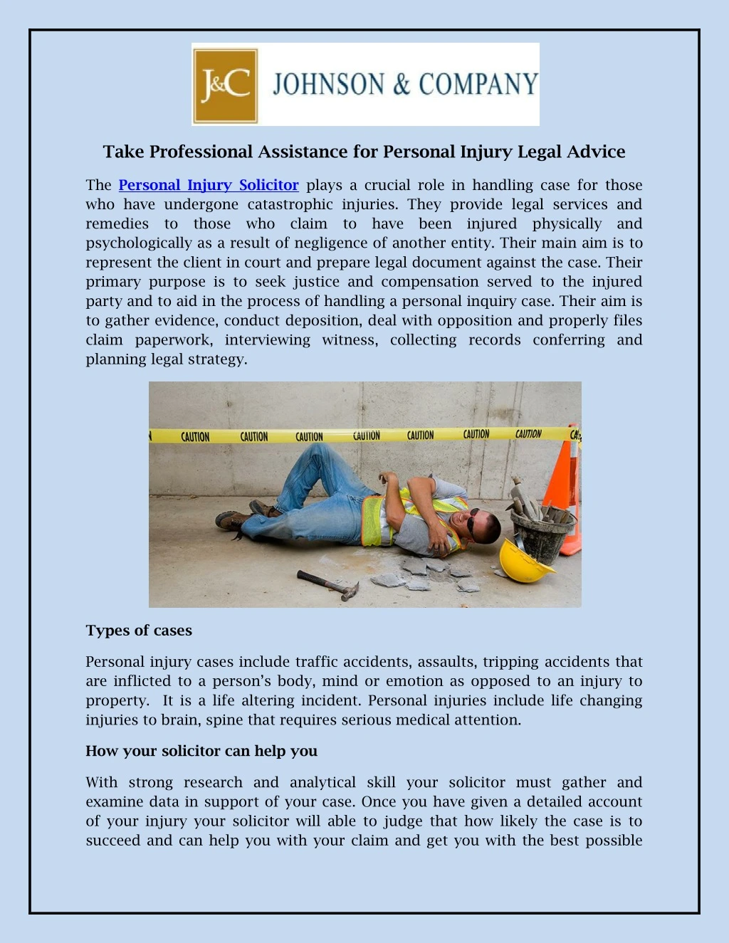 take professional assistance for personal injury n.