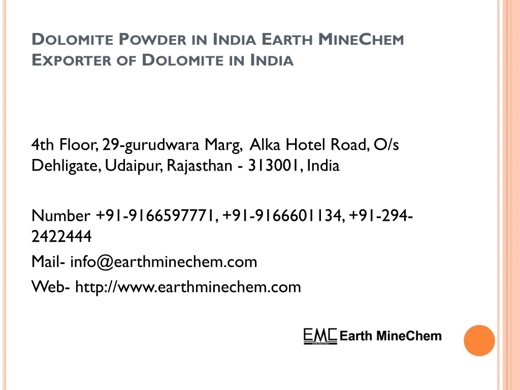 dolomite powder in india earth minechem exporter of dolomite in india n.