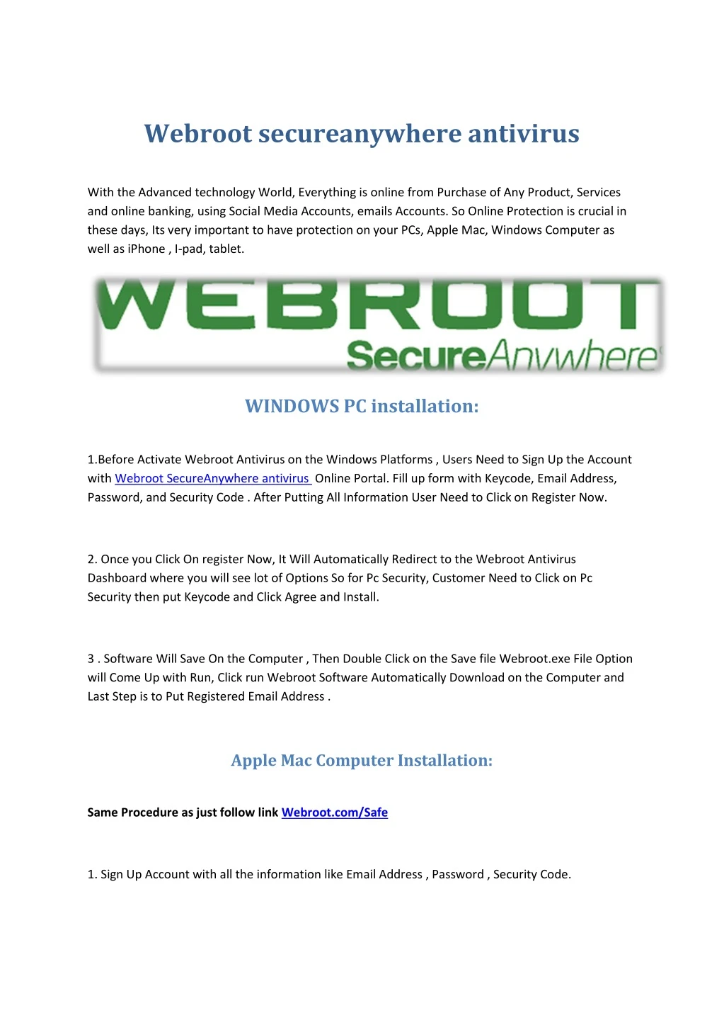 webroot antivirus download