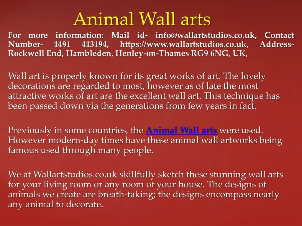 animal wall arts n.