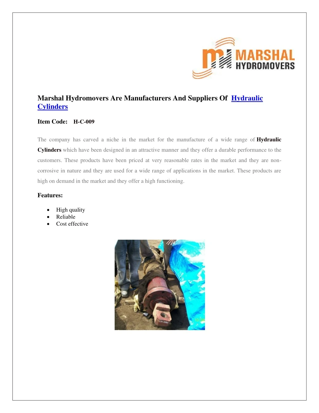marshal hydromovers are manufacturers n.