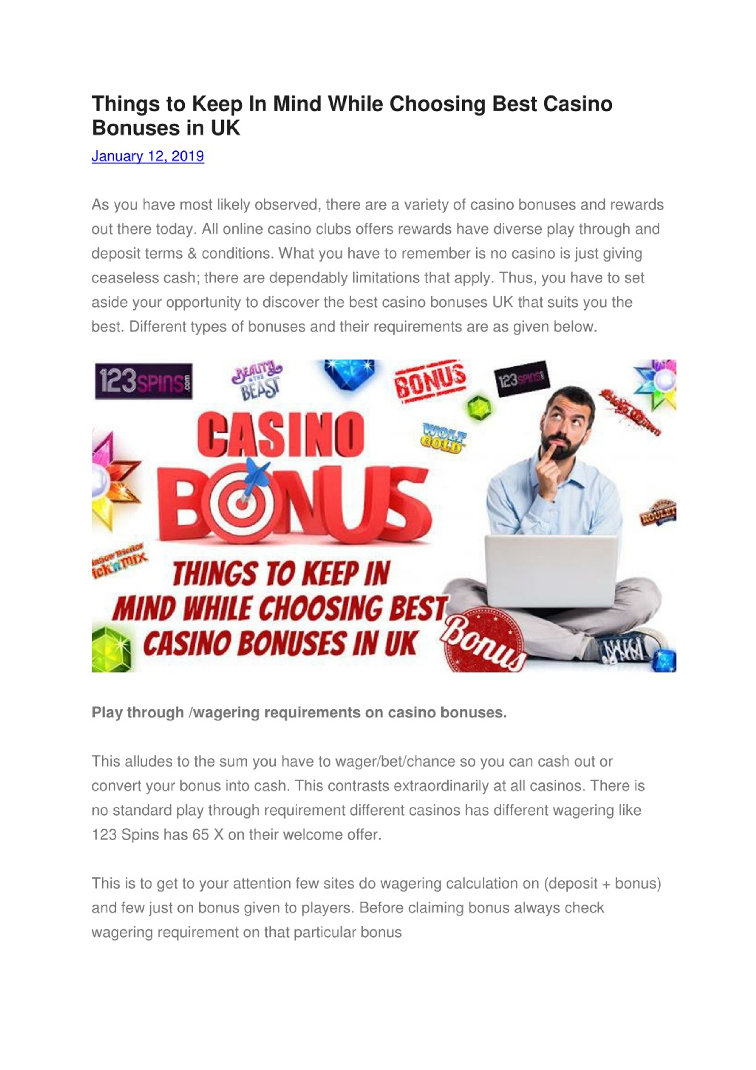 Best Welcome Bonus Casino Uk
