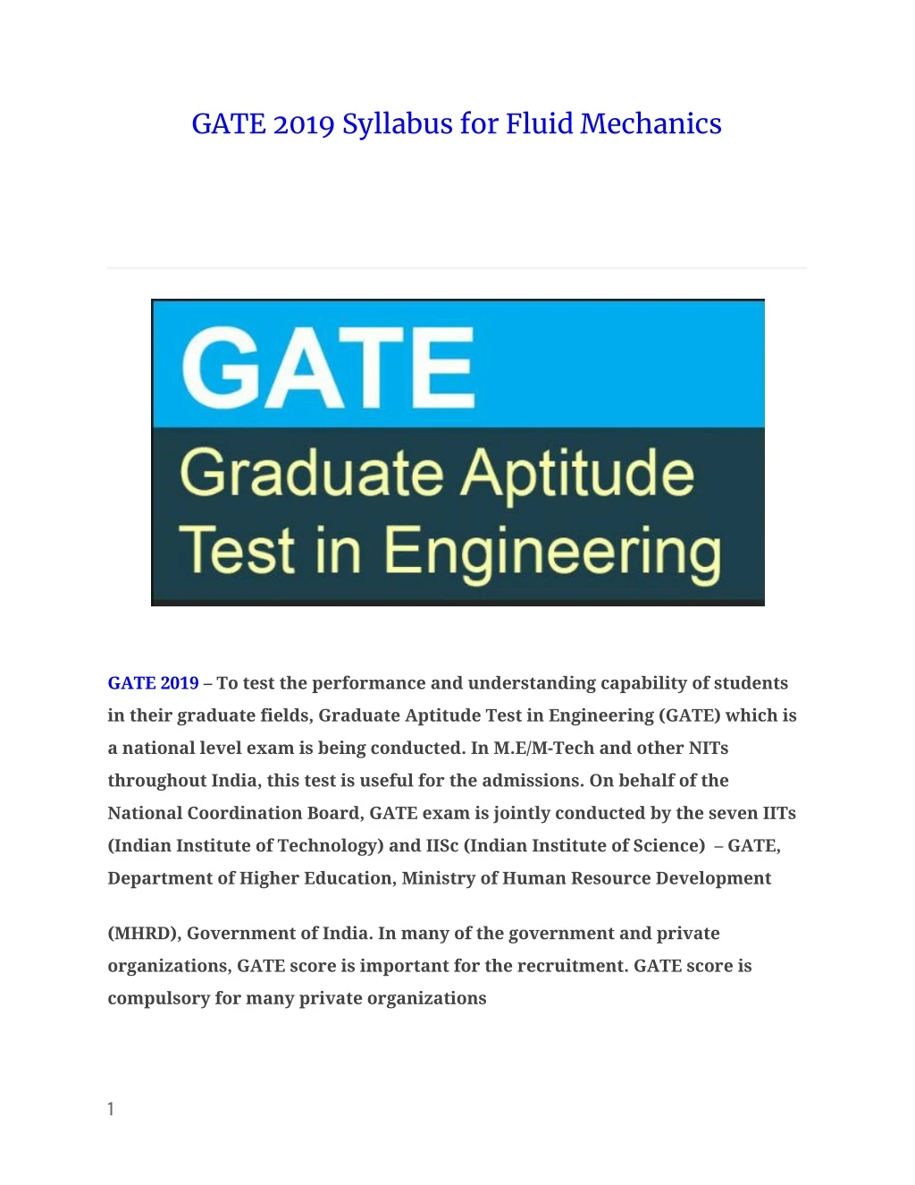 PPT - GATE 2019 SYLLABUS FOR FLUID MECHANICS PowerPoint Presentation ...