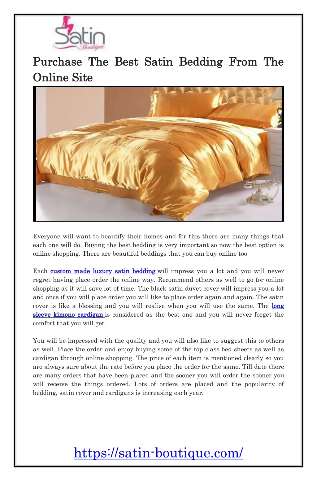purchase purchase the best satin bedding from n.