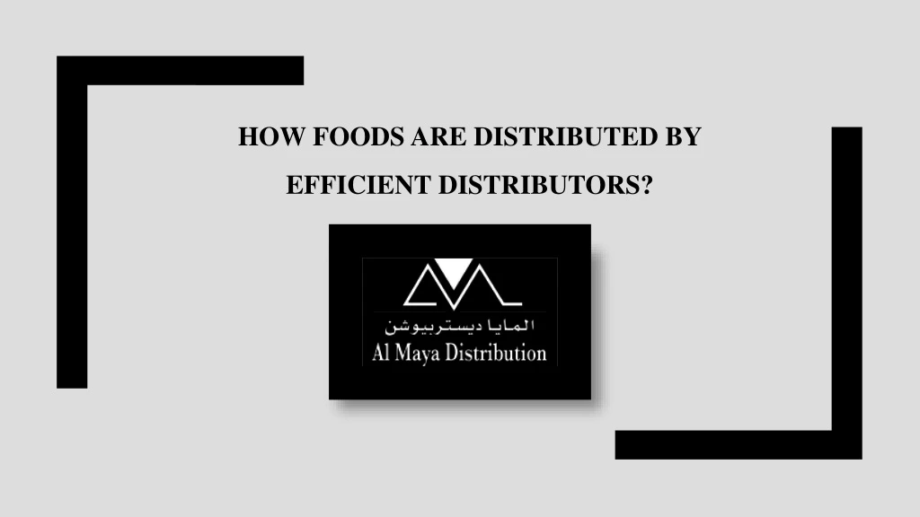 how foods are distributed by n.