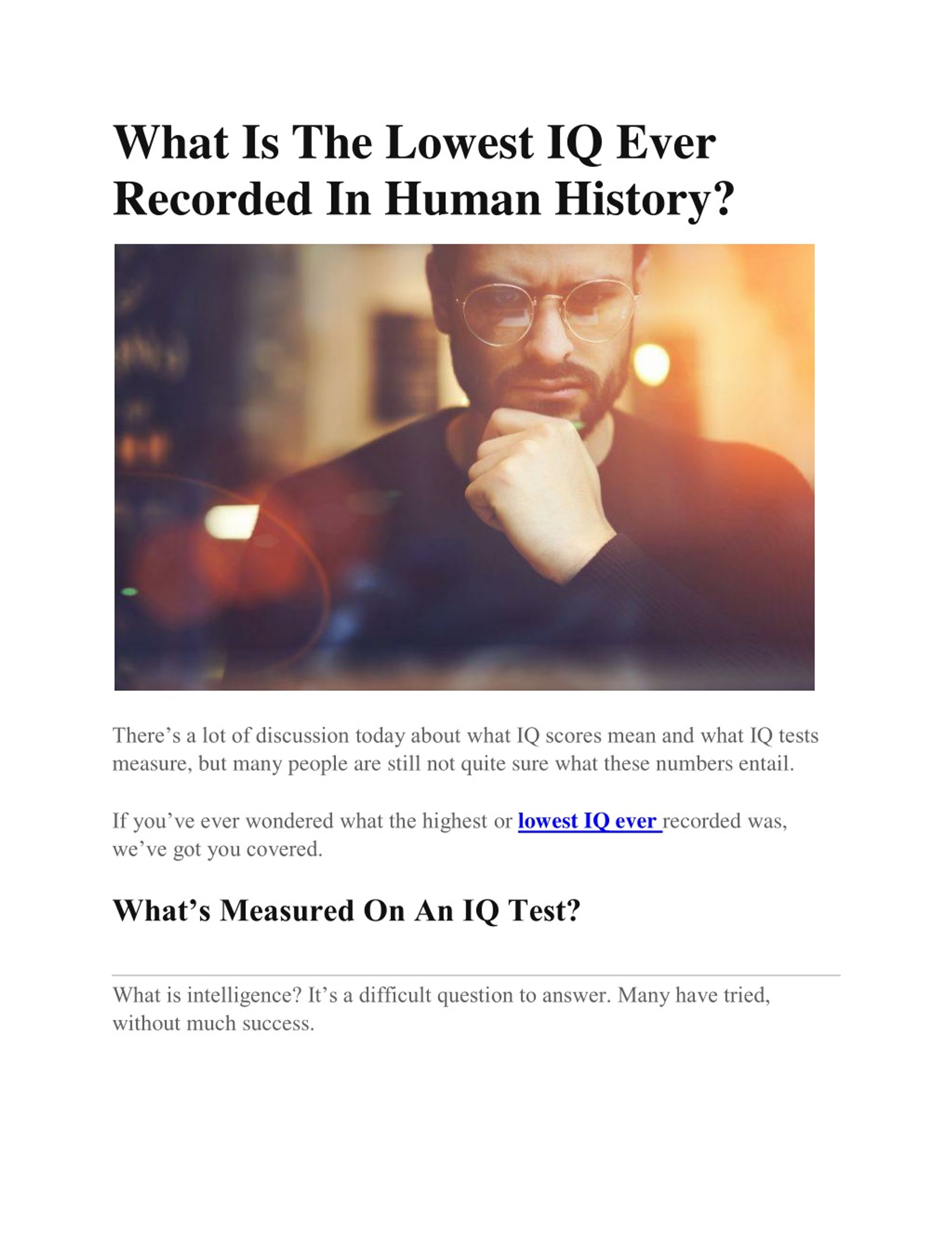 Highest Recorded IQ Ever in the History of the World