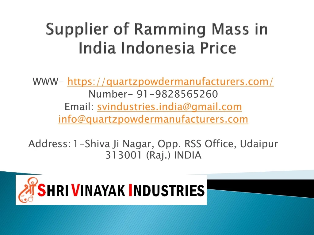 supplier of ramming mass in india indonesia price n.