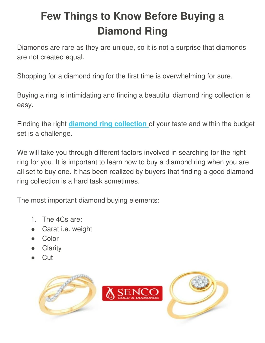 few things to know before buying a diamond ring n.