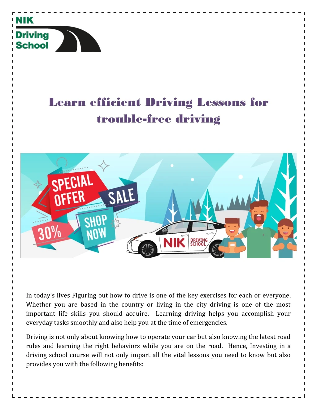 learn efficient driving lessons for trouble free n.