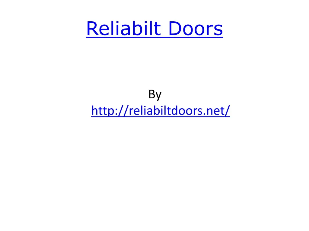 PPT Reliabilt Doors PowerPoint Presentation, free download ID815027