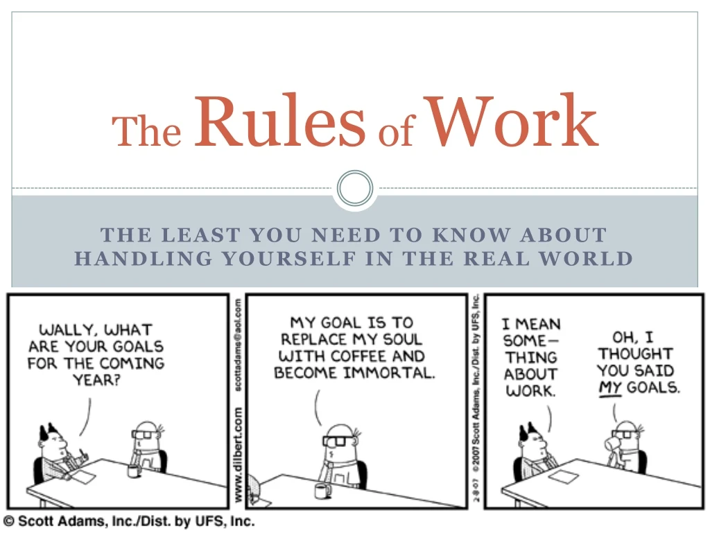 the rules of work n.