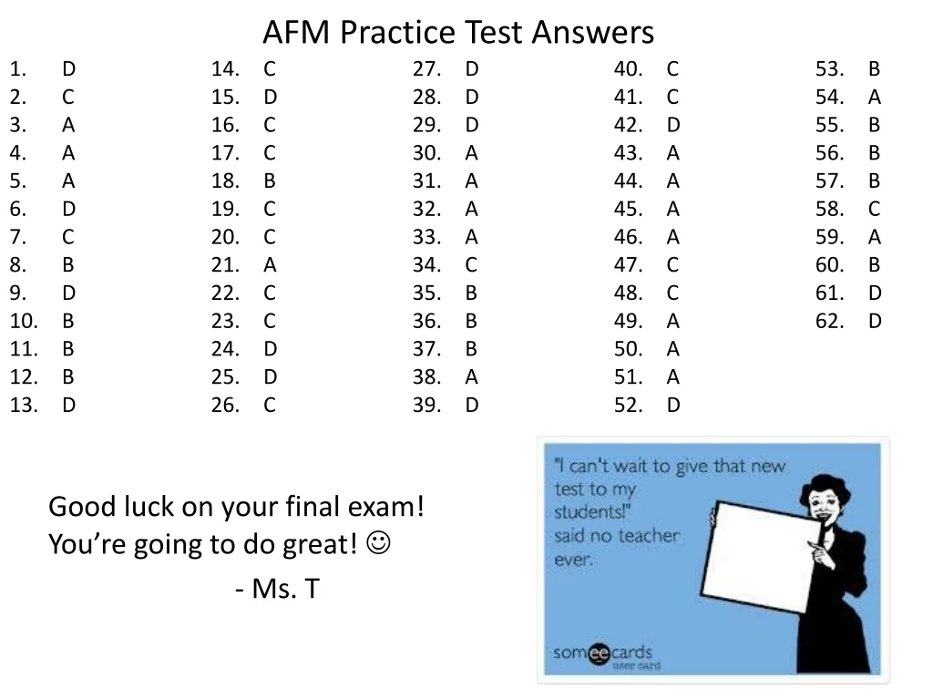 afm practice test answers n.