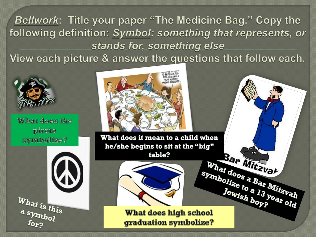 bellwork title your paper the medicine bag copy n.