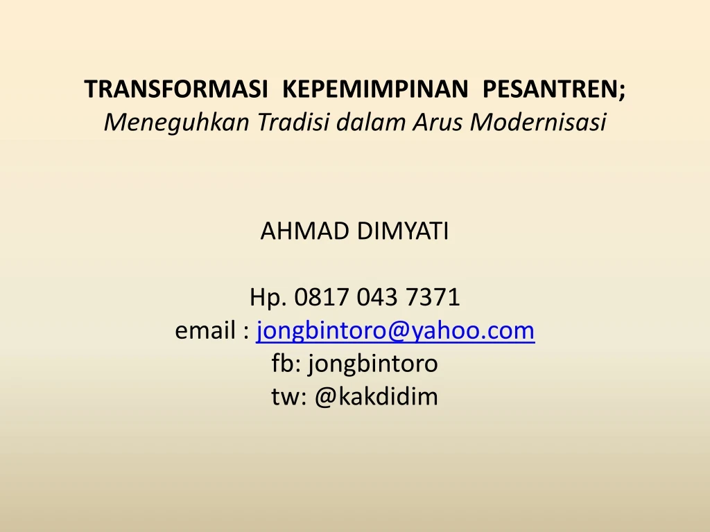 transformasi kepemimpinan pesantren meneguhkan n.
