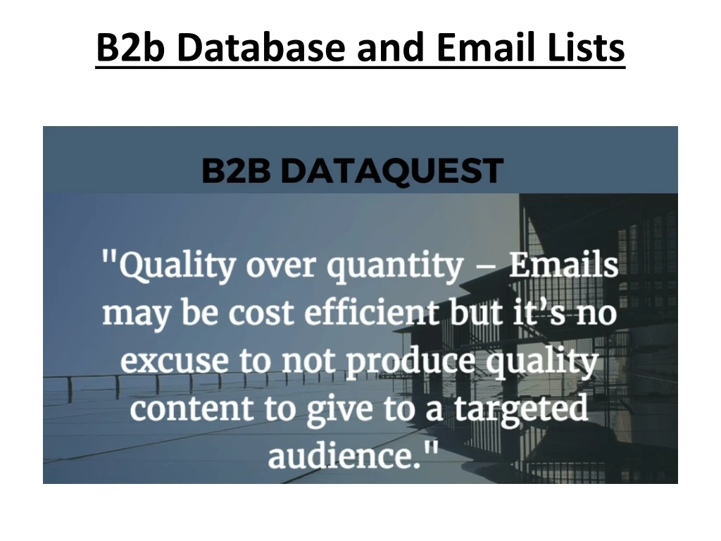 b2b database and email lists n.