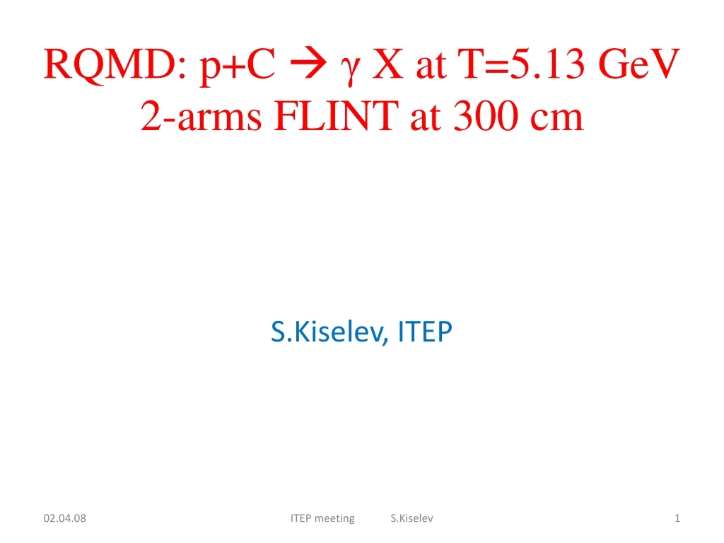 rqmd p c x at t 5 13 gev 2 arms flint at 300 cm n.