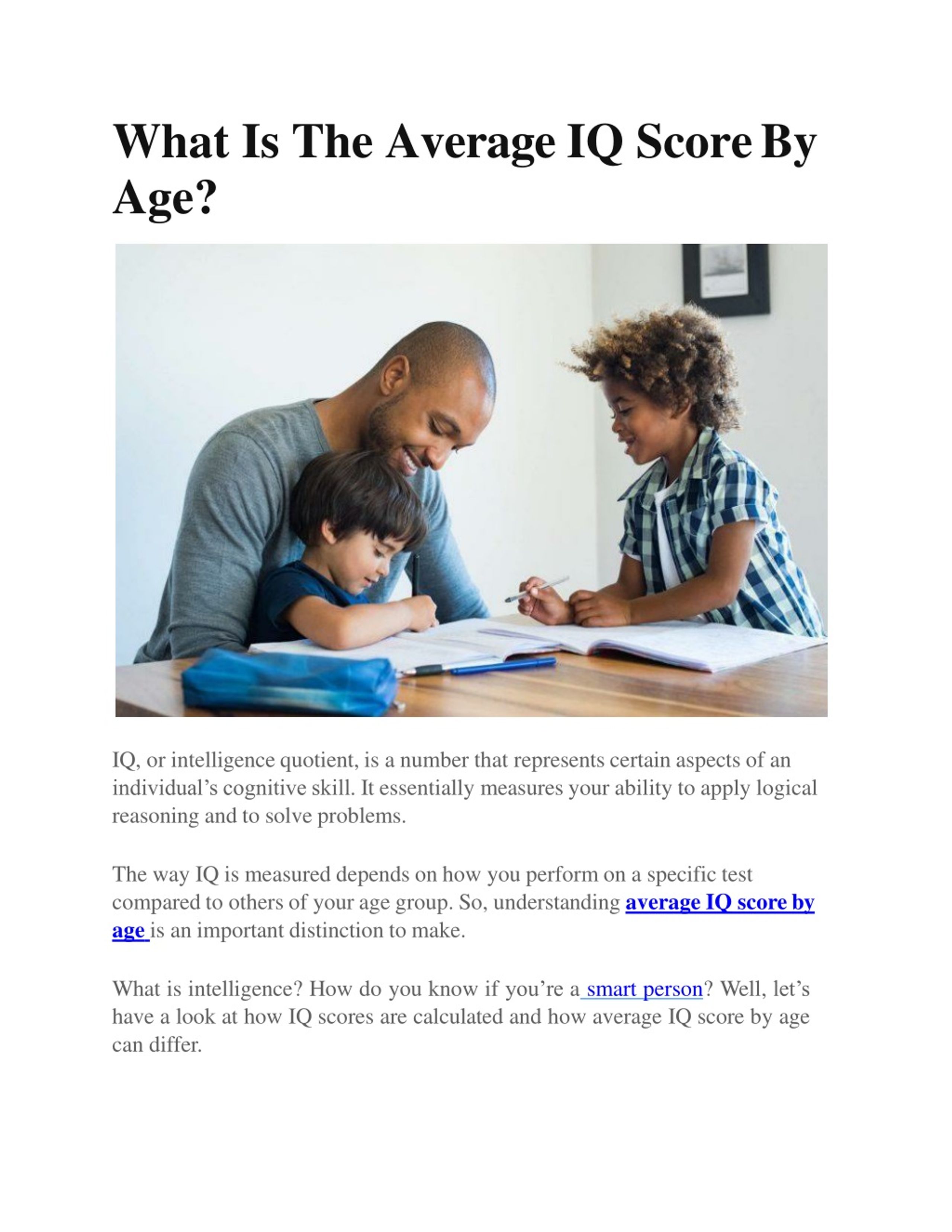 PPT - Average IQ Score By Age PowerPoint Presentation, free