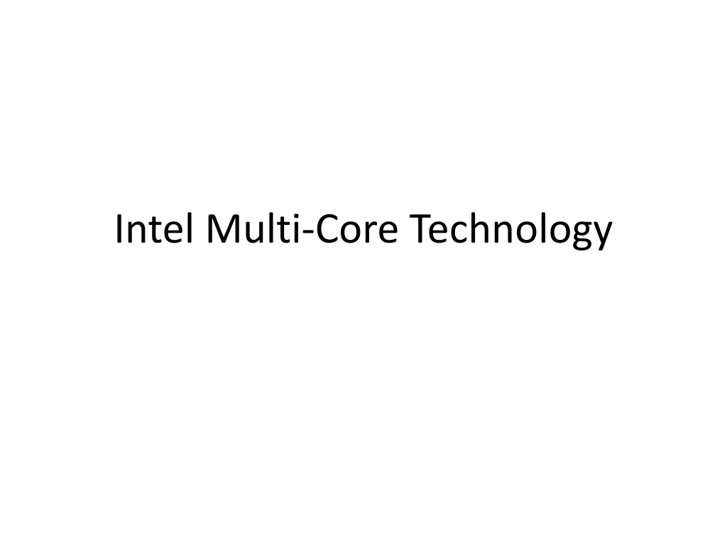 intel multi core technology n.
