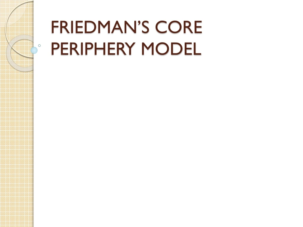 friedman s core periphery model n.