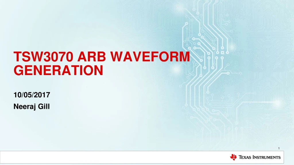 tsw3070 arb waveform generation n.