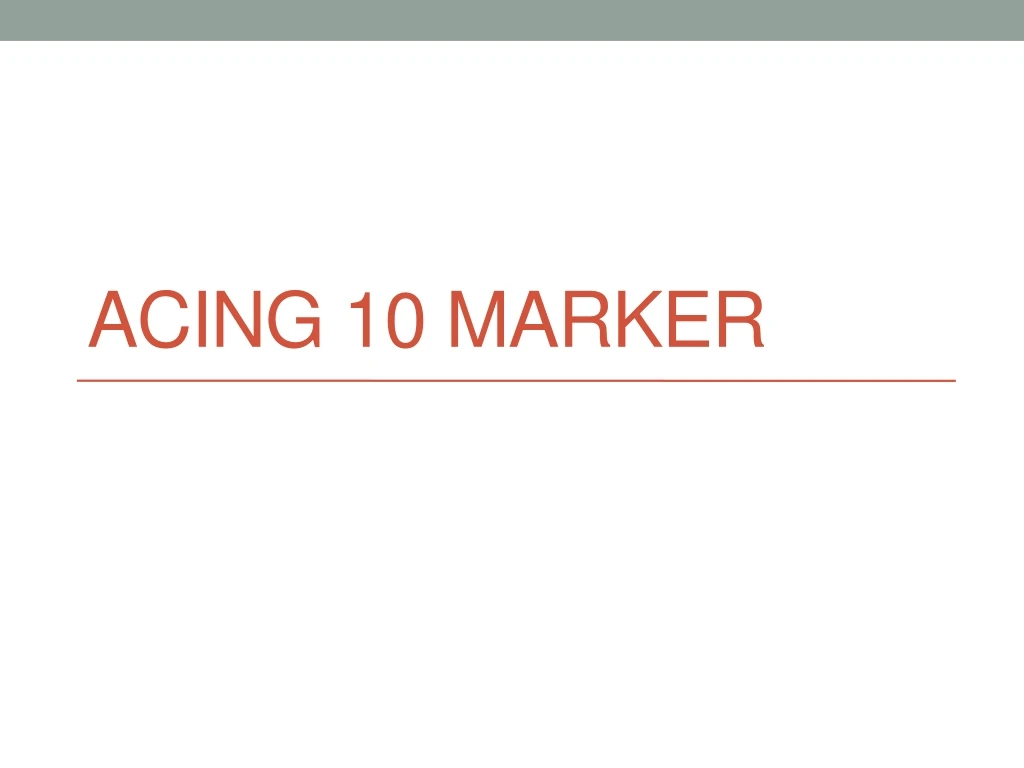 acing 10 marker n.