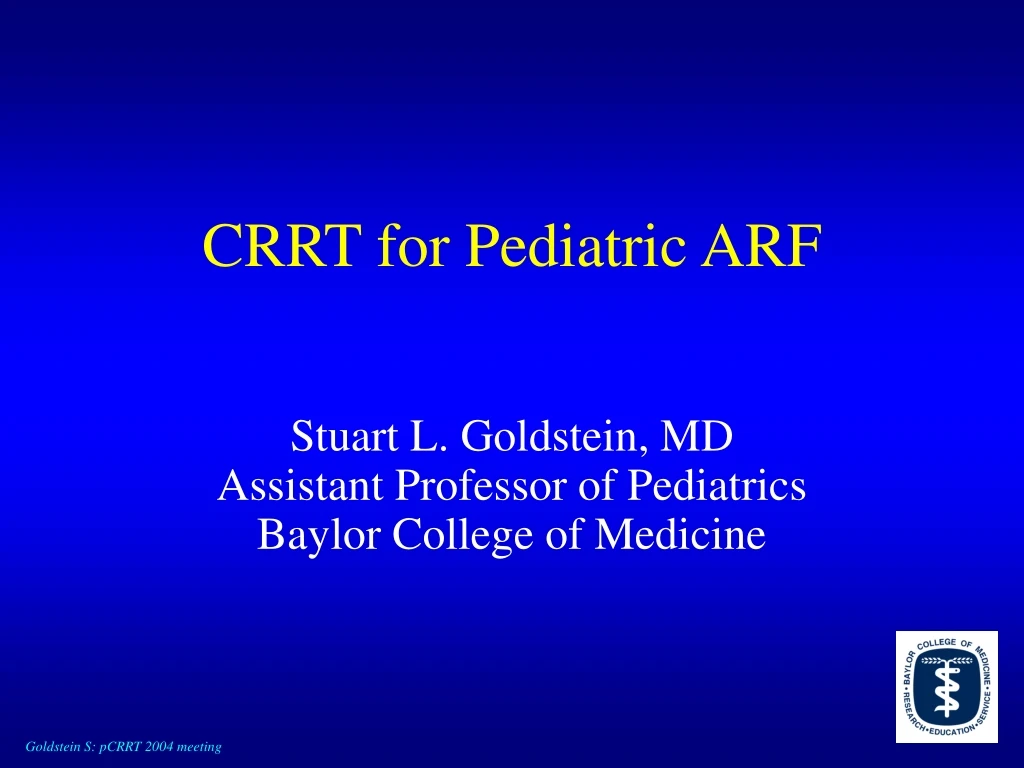 crrt for pediatric arf n.