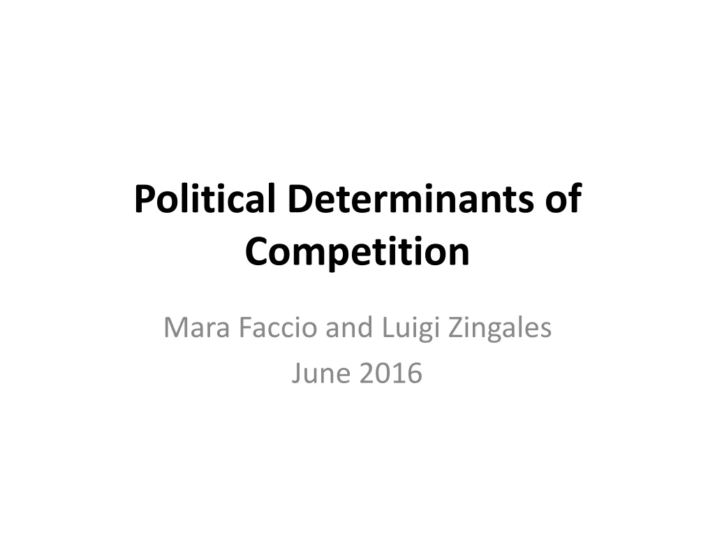 political determinants of competition n.