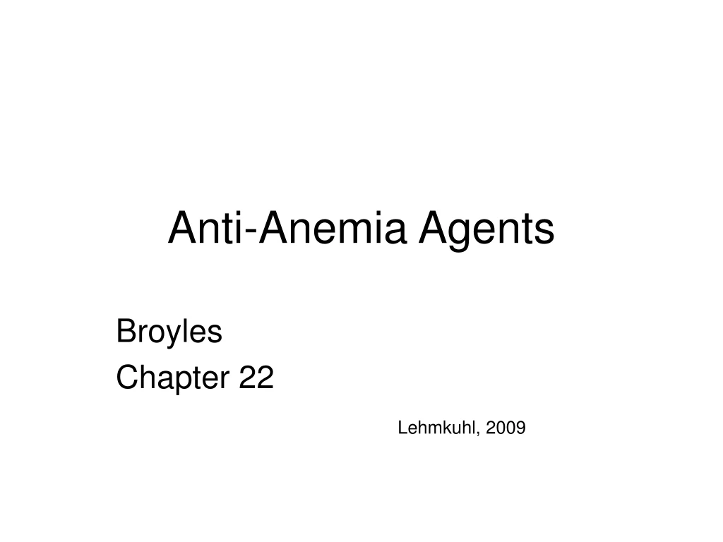 anti anemia agents n.