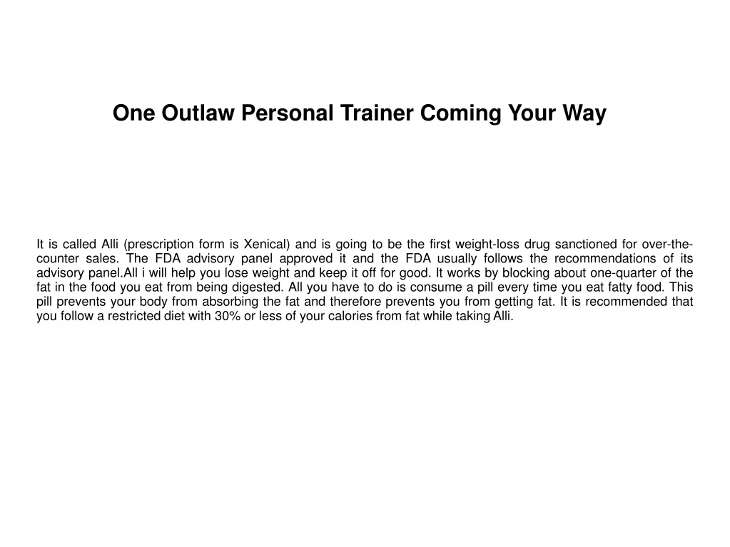 one outlaw personal trainer coming your way n.