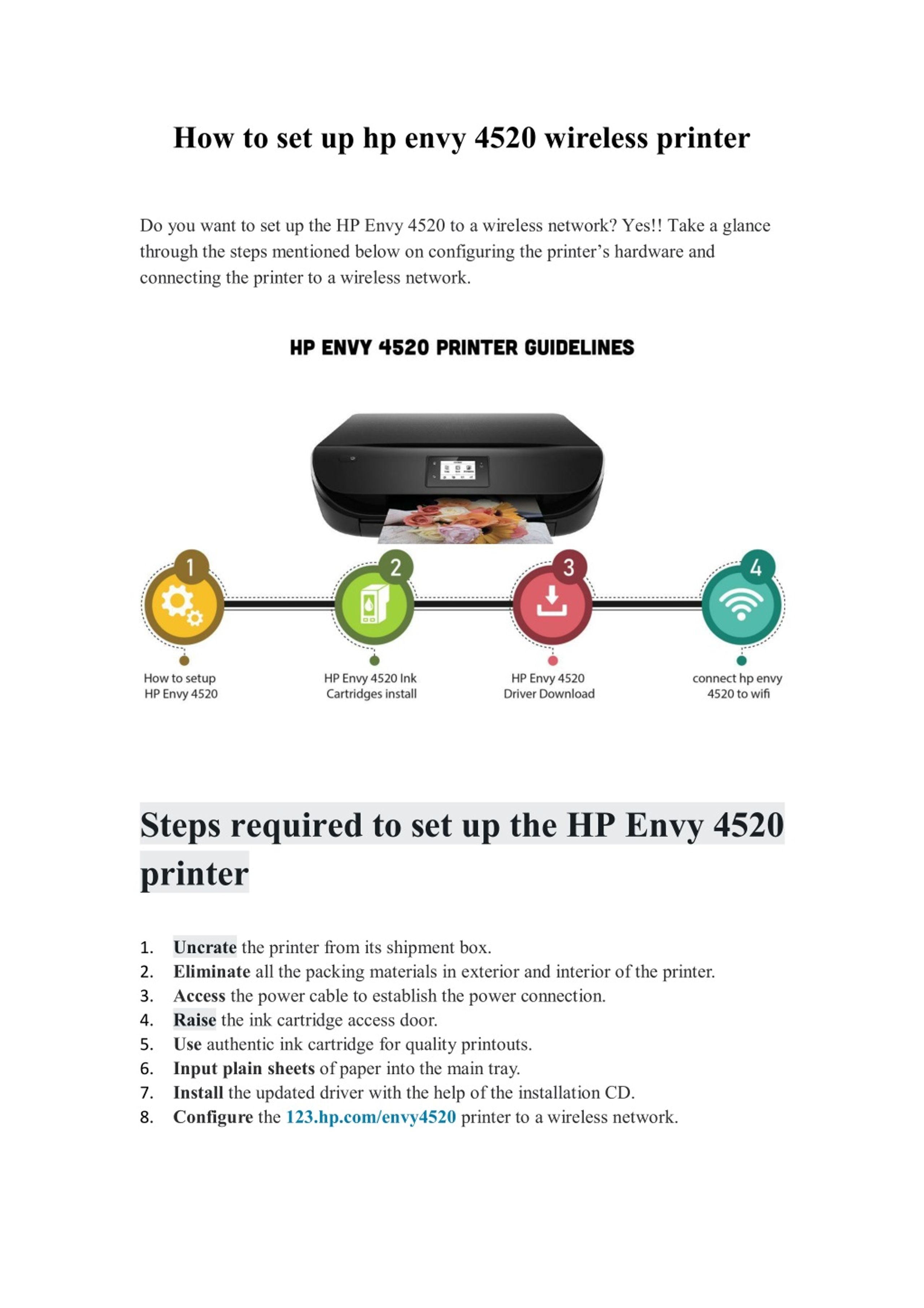 Ppt How To Setup Hp Envy 4520 Wireless Printer Solutions Powerpoint Presentation Id8163693 4791