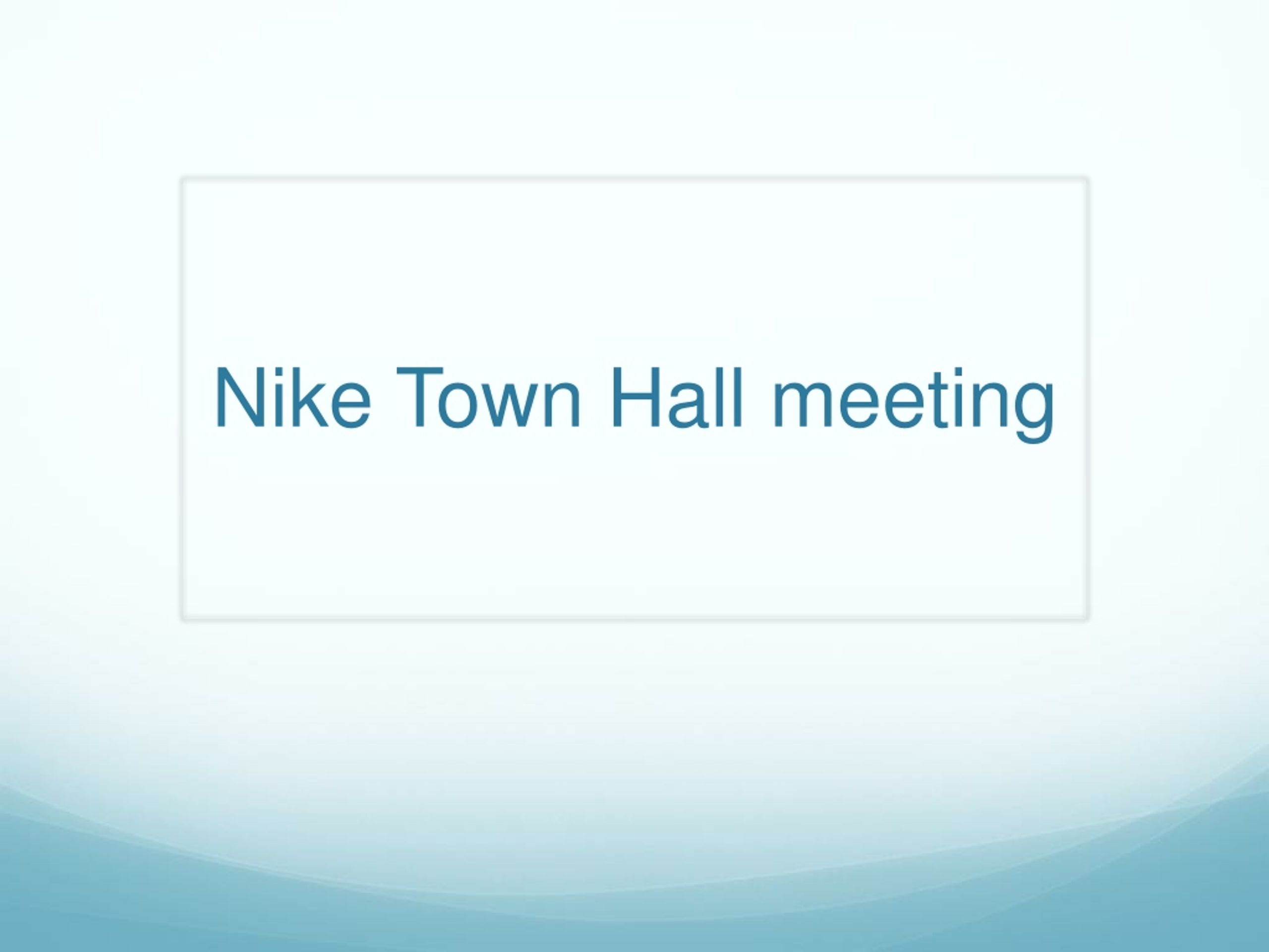 nike town hall
