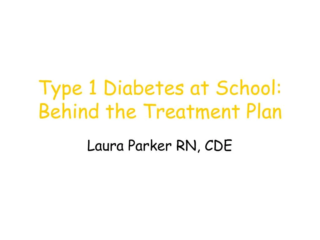 type 1 diabetes school presentation