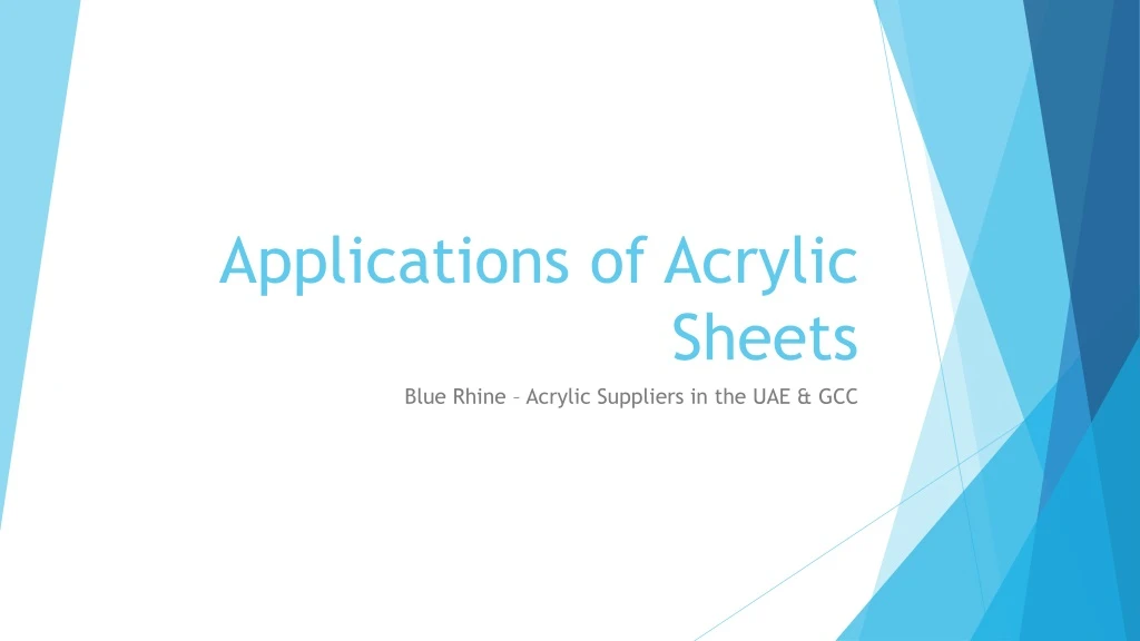 applications of acrylic sheets n.