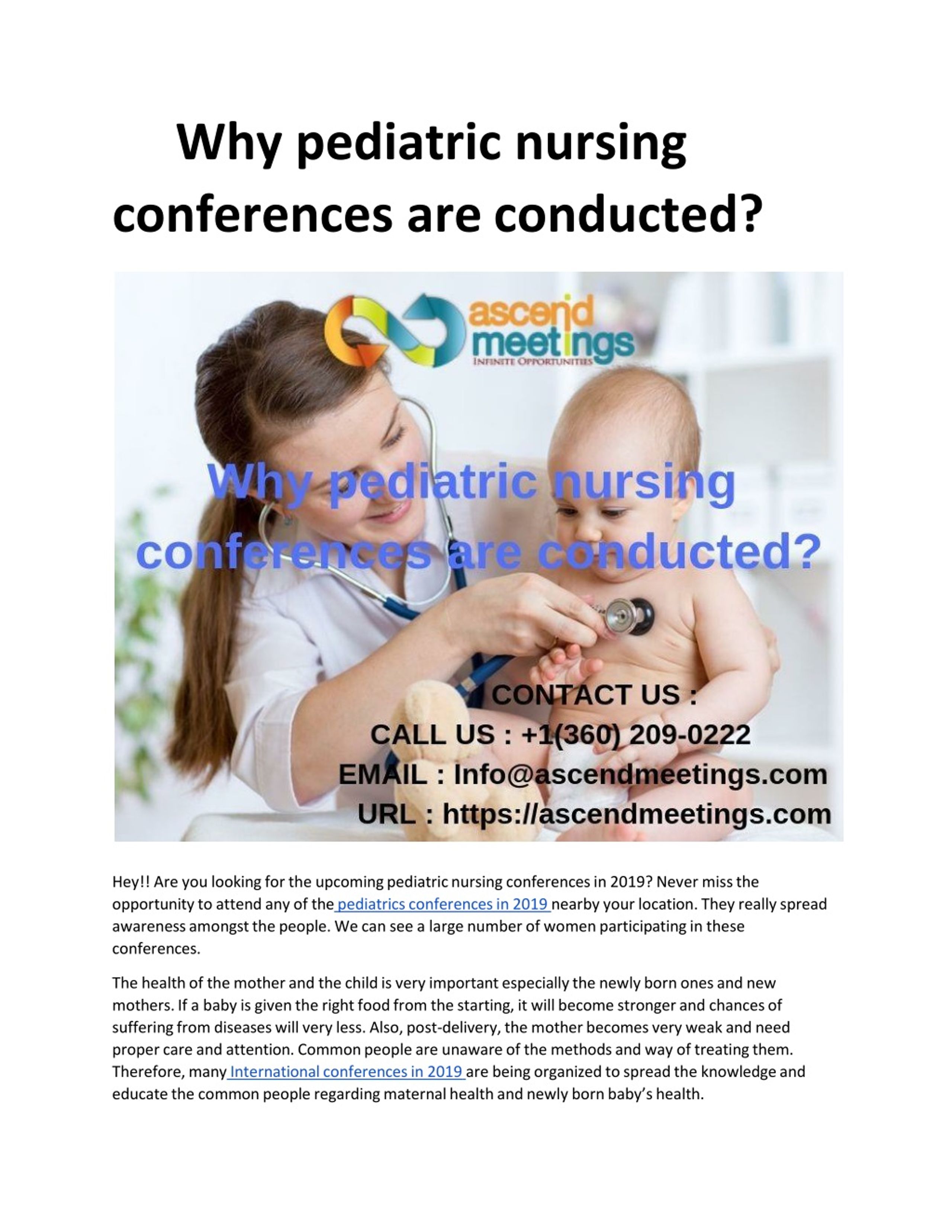 PPT Why pediatric nursing conferences are conducted? PowerPoint